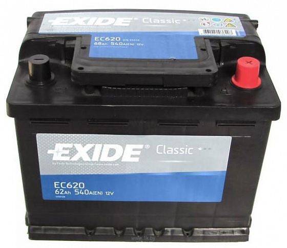 Аккумулятор Exide Classic EC620 (62 A/h), 500A R+ (EXIDE: EC620)