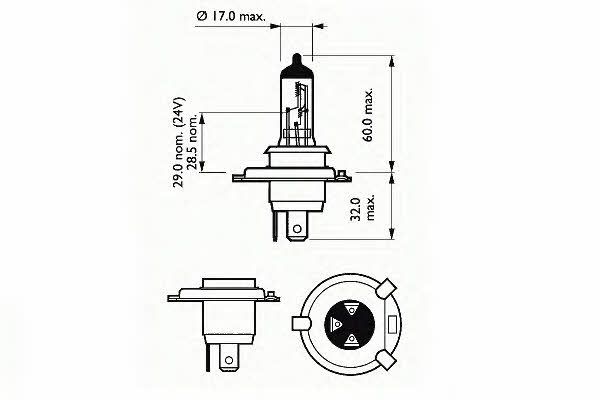 Лампа галогенная H4 12V 60/55W (202792) SCT 202792 (SCT: 202792)