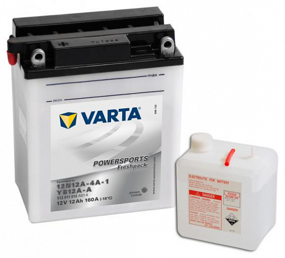 Аккумулятор Varta Powersports Freshpack 512 011 012 (12 A/h), 160A L+ (VARTA: 512 011 012)