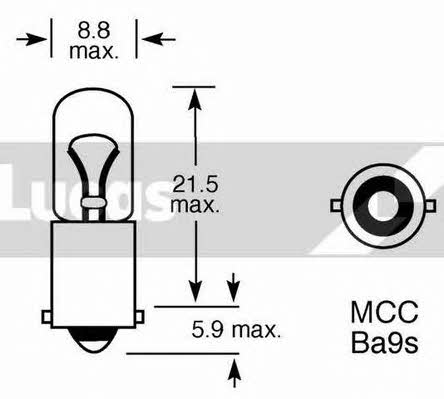 Лампа накаливания T4W 12V 4W (LLB233) Lucas Electrical LLB233 (LUCAS ELECTRICAL: LLB233)