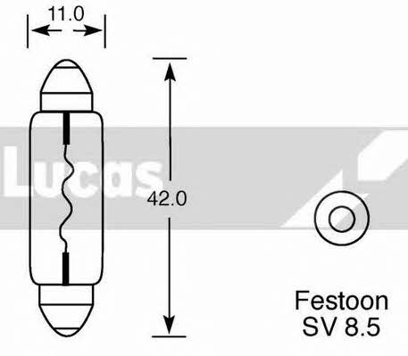 Лампа накаливания C10W 12V 10W (LLB264) Lucas Electrical LLB264 (LUCAS ELECTRICAL: LLB264)