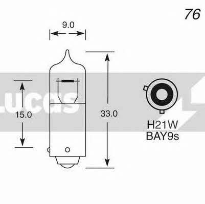 Лампа накаливания H21W 24V 21W (LLB435) Lucas Electrical LLB435 (LUCAS ELECTRICAL: LLB435)