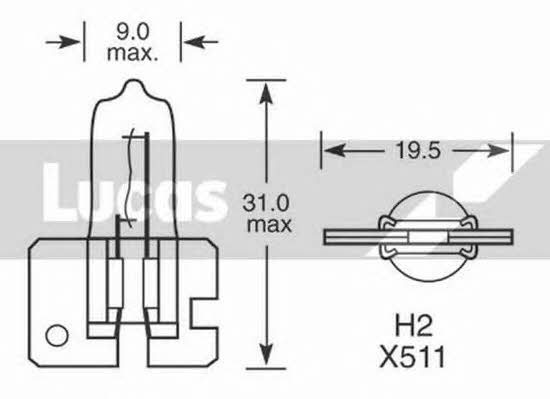 Лампа галогенная H2 12V 55W (LLB479) Lucas Electrical LLB479 (LUCAS ELECTRICAL: LLB479)