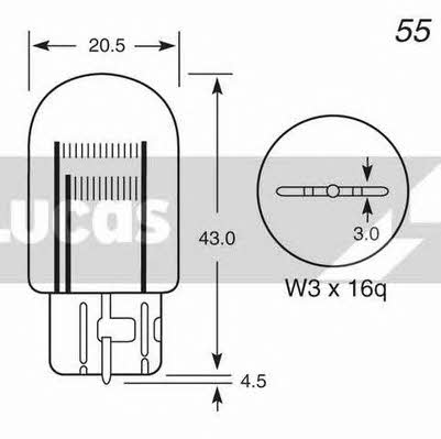 Лампа накаливания W21/5W 12V 21/5W (LLB580) Lucas Electrical LLB580 (LUCAS ELECTRICAL: LLB580)