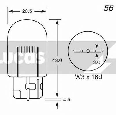 Лампа накаливания желтая WY21W 12V 21W (LLB582A) Lucas Electrical LLB582A (LUCAS ELECTRICAL: LLB582A)