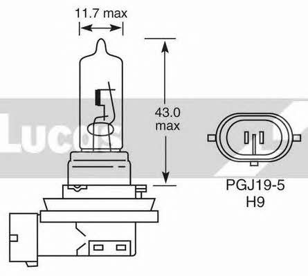 Лампа галогенная H9 12V 65W (LLB709) Lucas Electrical LLB709 (LUCAS ELECTRICAL: LLB709)