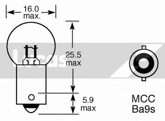 Лампа накаливания H5W 12V 5W (LLB989) Lucas Electrical LLB989 (LUCAS ELECTRICAL: LLB989)