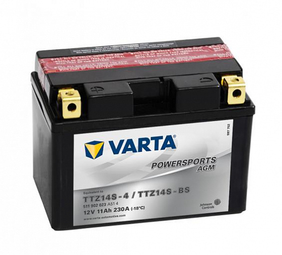 Аккумулятор Varta Powersports AGM 511 902 023 (11 A/h), 230A L+ (VARTA: 511 902 023)