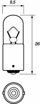 Лампа накаливания T4W 12V 4W (LVEB233) Motorquip LVEB233 (Motorquip: LVEB233)