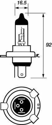 Лампа галогенная H4 12V 60/55W (LVEB472) Motorquip LVEB472 (Motorquip: LVEB472)