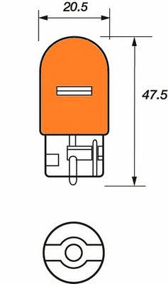 Лампа накаливания желтая WY21W 12V 21W (VBU87) Motorquip VBU87 (Motorquip: VBU87)