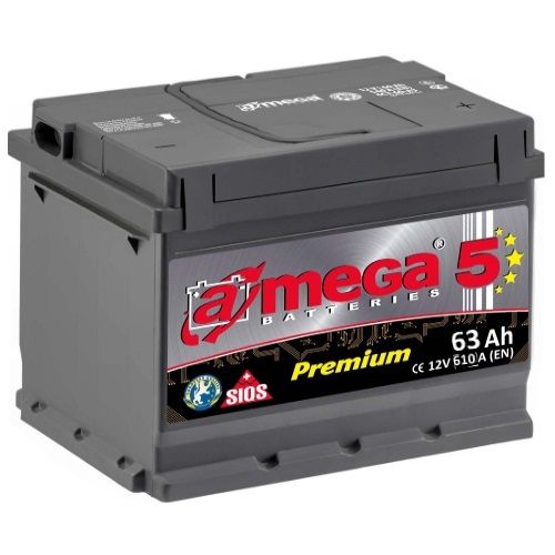 Аккумулятор A-mega Premium (63 A/h), 610A R+ (A-mega: AP 63.0)