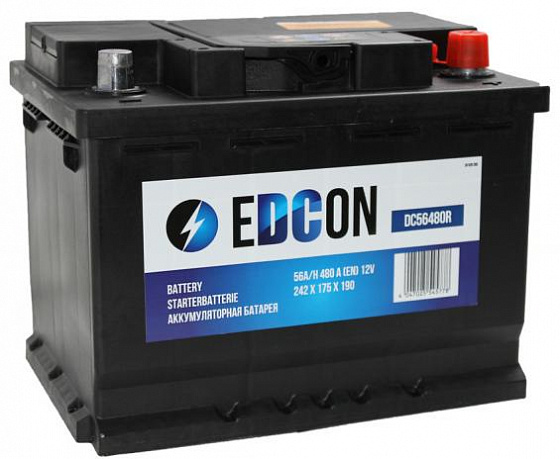 Аккумулятор Edcon (56 A/h), 480A R+ (DC56480R) (Edcon: DC56480R)