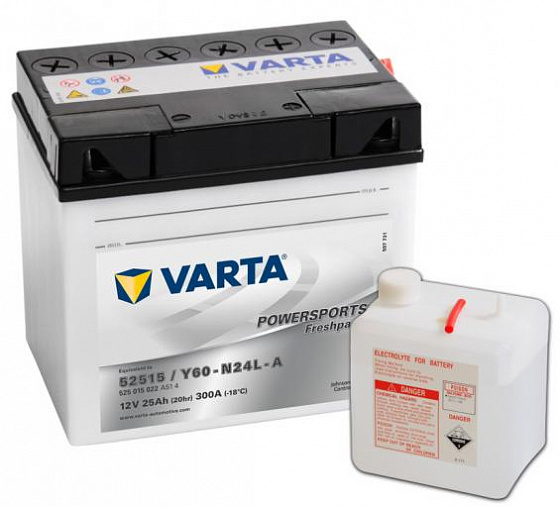 Аккумулятор Varta Powersports Freshpack 525 015 022 (25 A/h), 300A R+ (VARTA: 525015022)