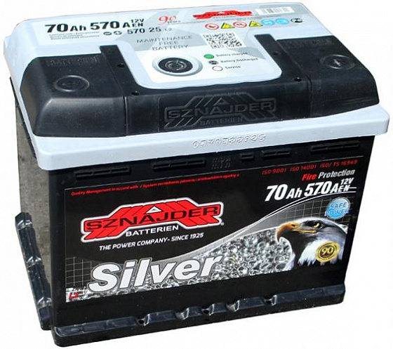 Аккумулятор Sznajder Silver (70 A/h), 570A R+ (Sznajder: 57025)