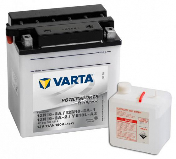 Аккумулятор Varta Powersports Freshpack 511 012 009 (11 A/h), 150A R+ (VARTA: 511 012 009)