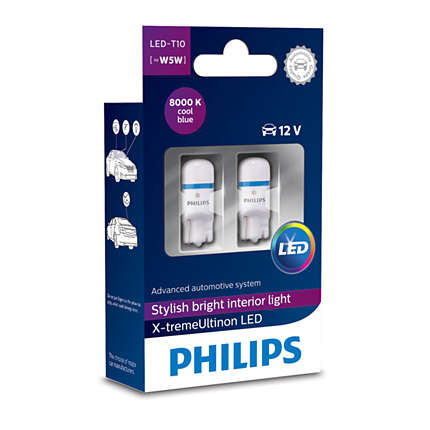 Лампа светодиодная Philips X-tremeUltinon T10 12V W2,1x9,5d (12799I80X2) Philips 12799I80X2 (PHILIPS: 12799I80X2)