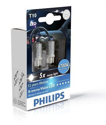 Лампа светодиодная Philips X-Treme Vision LED T10 12V W2,1x9,5d (129326700KX2) Philips 129326700KX2 (PHILIPS: 129326700KX2)