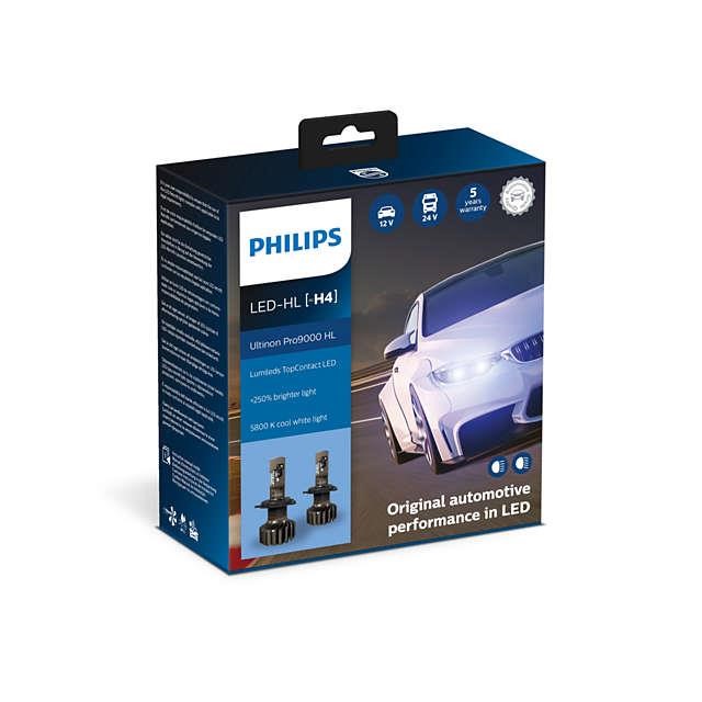 Лампы светодиодные комплект Philips Ultinon Pro9000 +250% H4 13,2V 18W 5800K (2 шт.) (11342U90CWX2) Philips 11342U90CWX2 (PHILIPS: 11342U90CWX2)