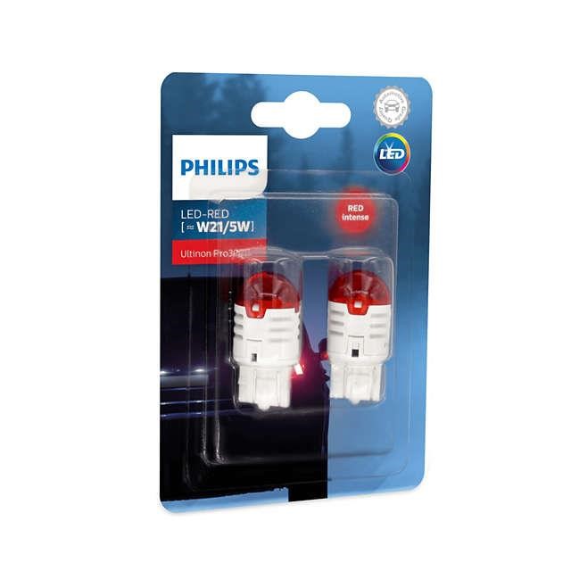 Лампа светодиодная Philips Ultinon Pro3000 W21/5W Red 12V W0,8/1,75 (2 шт.) (11066U30RB2) Philips 11066U30RB2 (PHILIPS: 11066U30RB2)