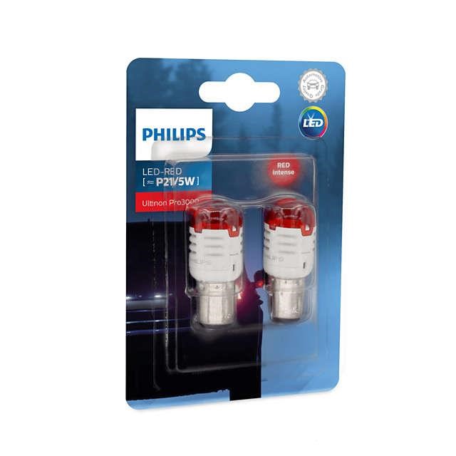 Лампа светодиодная Philips Ultinon Pro3000 P21/5W Red 12V W0,8/1,75 (2 шт.) (11499U30RB2) Philips 11499U30RB2 (PHILIPS: 11499U30RB2)