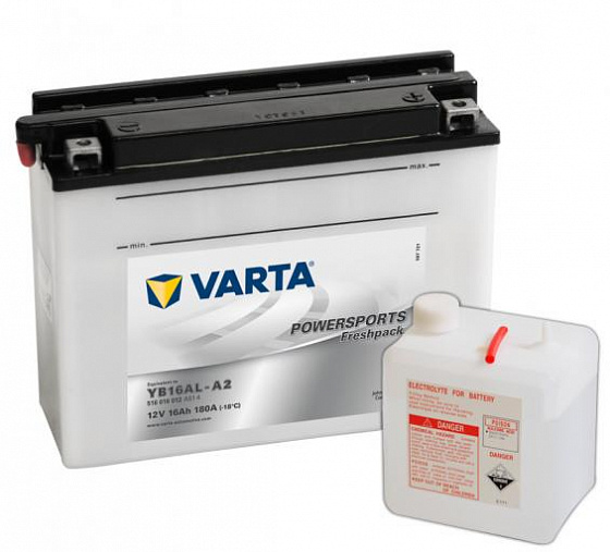 Аккумулятор Varta Powersports Freshpack 516 016 012 (16 A/h), 180A R+ (VARTA: 516 016 012)