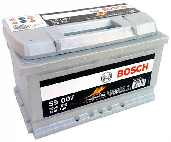 Аккумулятор Bosch S5 007 (74 А/h), 750А R+ (574 402 075) (BOSCH: 0092S50070)