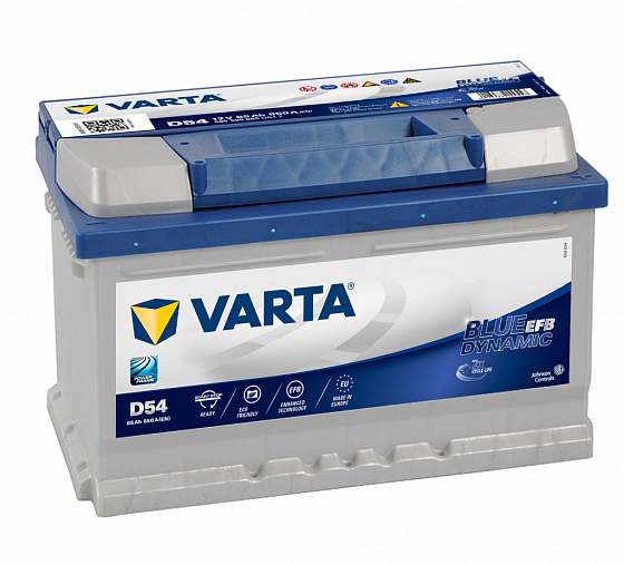 Аккумулятор Varta Blue Dynamic EFB D54 (65 А/h), 650А R+ (565 500 065) (VARTA: 565500065)