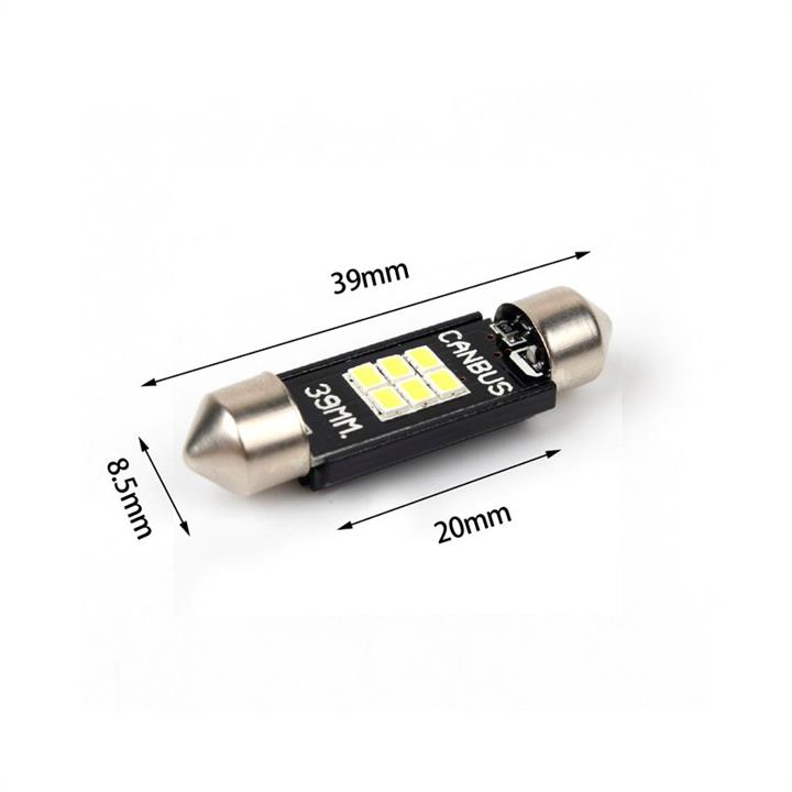 Лампа светодиодная Festoon 39 12V SV8,5 (2 шт.) (SJK639ММ) Carlamp SJ-K6-39ММ (Carlamp: SJ-K6-39ММ)