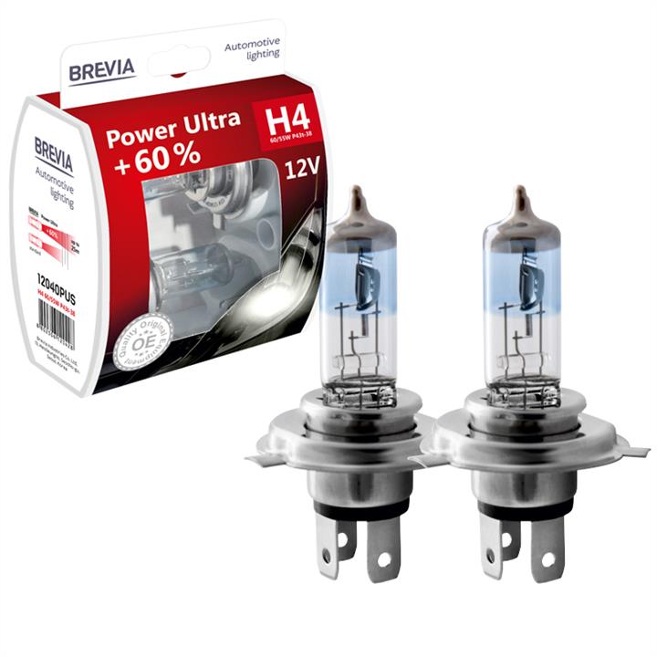 Лампа галогенная Brevia Power White +60% H4 12V 60/55W (12040PUS) Brevia 12040PUS (Brevia: 12040PUS)