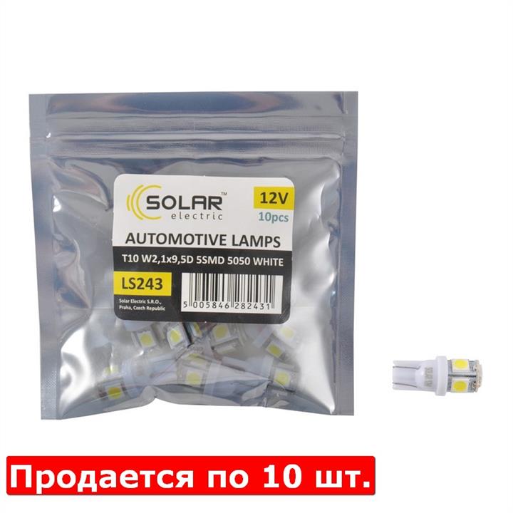 Лампа светодиодная T10 12V W2,1x9,5d (LS243P) SOLAR LS243_P (SOLAR: LS243_P)