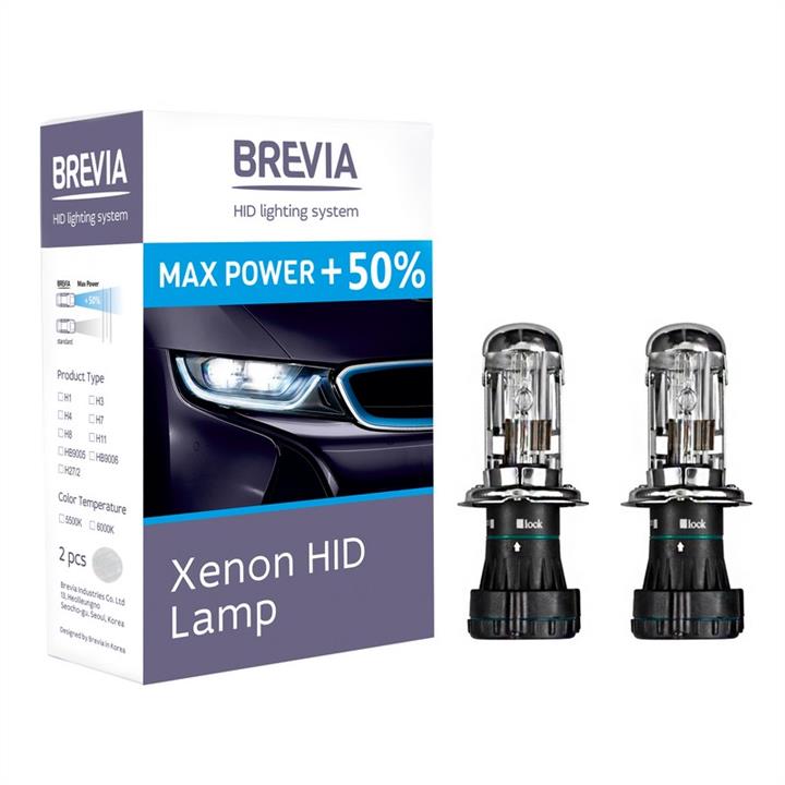 Лампа ксеноновая Brevia Max Power +50% H4 12V 35W (2 шт.) (12450MP) Brevia 12450MP (Brevia: 12450MP)