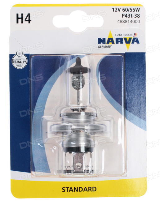 Лампа галогенная Narva Standard H4 12V 60/55W (488814000) Narva 488814000 (NARVA: 488814000)