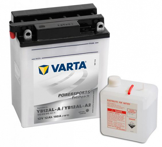 Аккумулятор Varta Powersports Freshpack 512 013 012 (12 A/h), 160A R+ (VARTA: 512 013 012)