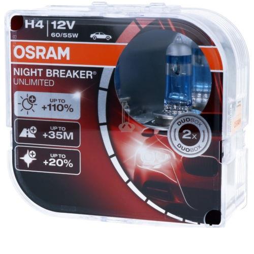 Лампа галогенная Osram Night Breaker Unlimited +110% H4 12V 60/55W (2 шт.) (64193NBUDUOBOX) Osram 64193 NBU DUOBOX (OSRAM: 64193 NBU DUOBOX)