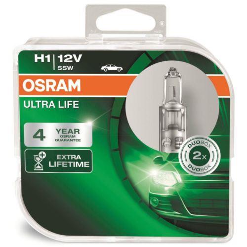 Лампа накаливания H1 12V 55W ULT P14.5s (64150ULTDUO) Osram 64150 ULT DUO (OSRAM: 64150 ULT DUO)