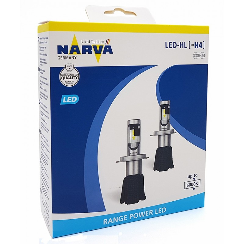 Лампы светодиодные комплект Narva Range Power LED H4 12V 15,8W 6000K (2 шт.) (18004) Narva 18004 (NARVA: 18004)