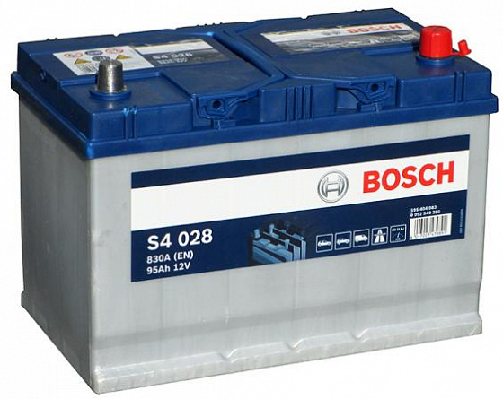 Аккумулятор Bosch S4 028 Asia (95 А/h), 830A R+ (595 404 083) (BOSCH: 0092S40280)