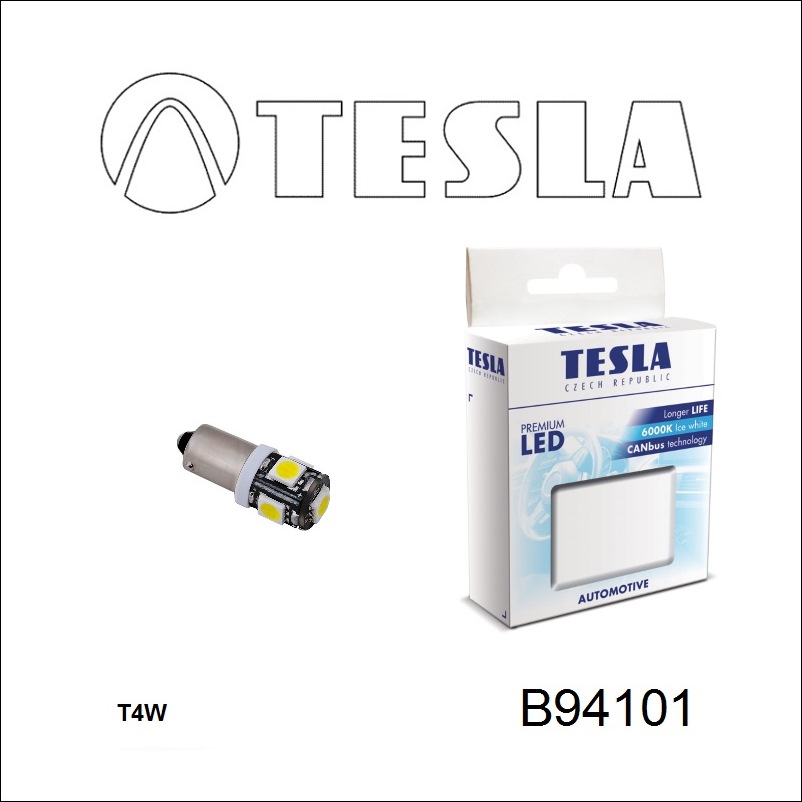 Лампа светодиодная T8,5 12V BA9s (2 шт.) (B94101) Tesla B94101 (TESLA: B94101)