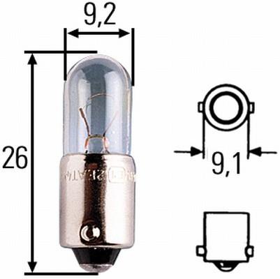 Лампа накаливания T4W 24V 4W (N0177173) VAG N  017 717 3 (VAG: N  017 717 3)