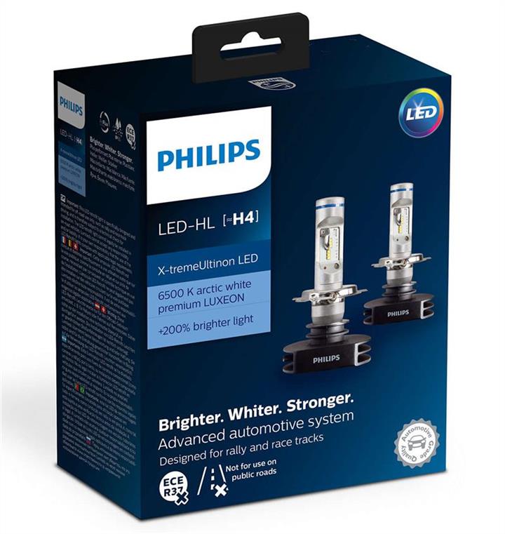 Лампы светодиодные комплект Philips X-TremeUltinon LED H4 12V 6500K (2 шт.) (12901HPX2) Philips 12901HPX2 (PHILIPS: 12901HPX2)