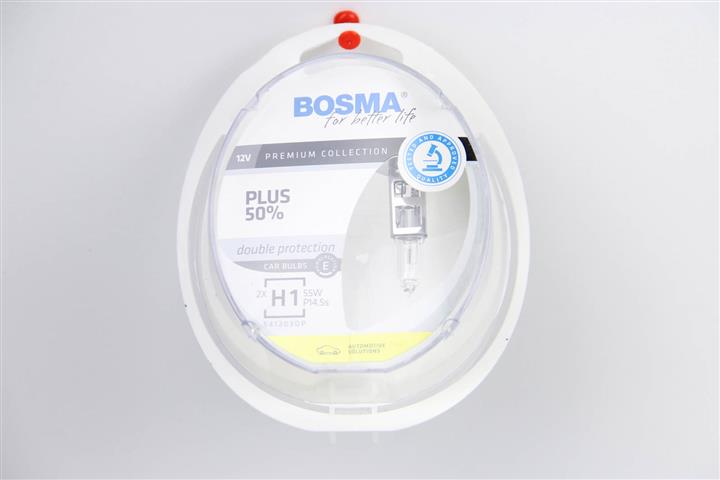 Лампа галогенная BOSMA PLUS 50% H1 12V 55W (2 шт.) (4070) BOSMA 4070 (BOSMA: 4070)