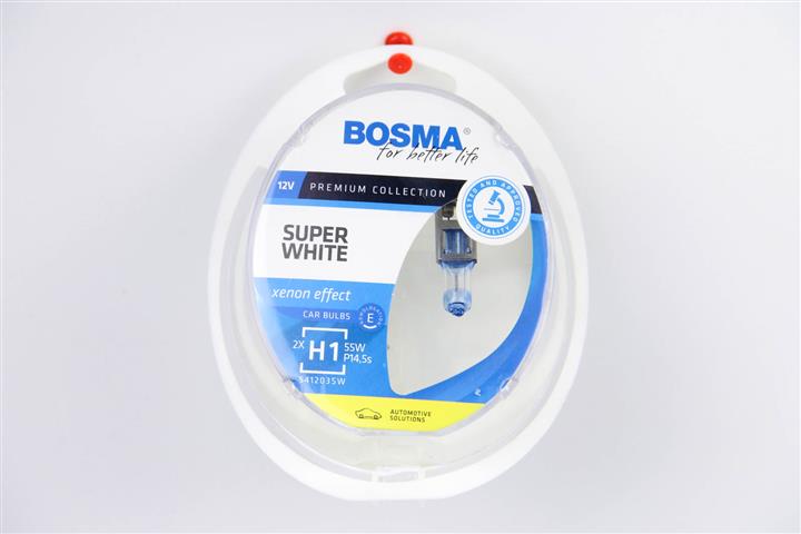 Лампа галогенная BOSMA SUPER WHITE H1 12V 55W (2 шт.) (3721) BOSMA 3721 (BOSMA: 3721)