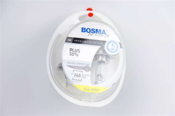 Лампа галогенная BOSMA PLUS 50% H4 12V 60/55W (2 шт.) (3929) BOSMA 3929 (BOSMA: 3929)