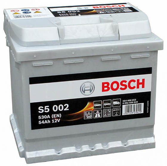 Аккумулятор Bosch S5 002 (54 А/h), 530А R+ (554 400 053) (BOSCH: 0092S50020)