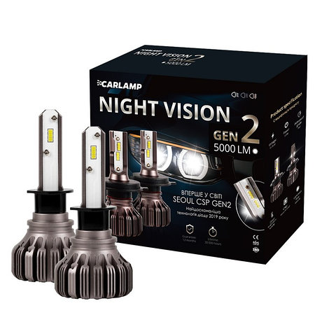 Лампы светодиодные комплект Carlamp Night Vision Gen2 H1 12V 25W 5500K (2 шт.) (NVGH1) Carlamp NVGH1 (Carlamp: NVGH1)