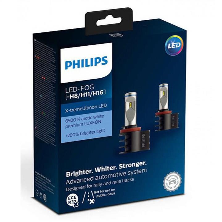 Лампы светодиодные комплект Philips X-TremeUltinon LED H8/H11/H16 12V 6500K (2 шт.) (12794UNIX2) Philips 12794UNIX2 (PHILIPS: 12794UNIX2)