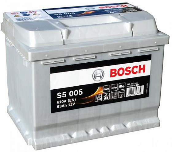 Аккумулятор Bosch S5 005 (63 А/h), 610А R+ (563 400 061) (BOSCH: 0092S50050)