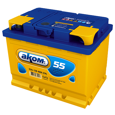 Аккумулятор AKOM 6CT-55 Евро (55 A/h), 460А R+ (AKOM: 6СТ-55VL 0)