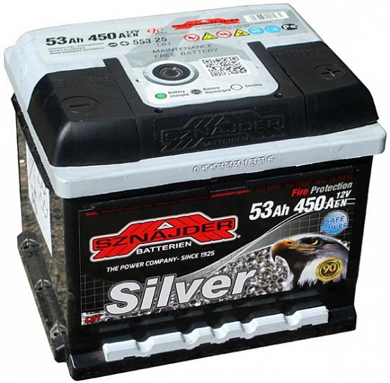 Аккумулятор Sznajder Silver (53 A/h), 450A R+ (Sznajder: 55325)